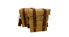 Royal Enfield Classic 350cc 500cc Sand Color Military Pannier Bags - SPAREZO